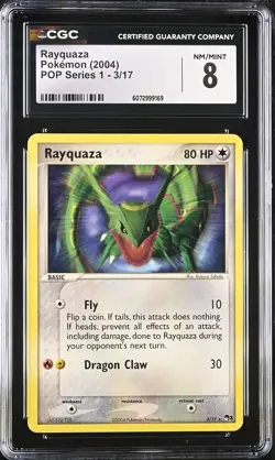CGC 8 Rayquaza 2004 POP Series 1 3/17 Pokemon Card - Image 1