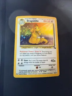 Pokemon TCG WOTC 1999 Fossil Set: Dragonite 4/62 Holo Rare Card - Image 1