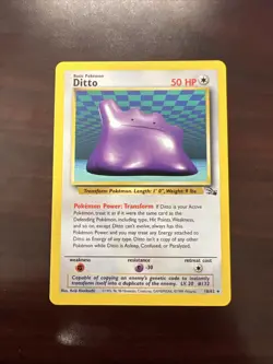 Ditto 18/62 Fossil Set Rare Non-Holo Pokemon Card 1999 NM+ - Image 1