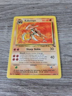 Kabutops 24/62 Fossil Set Non-Holo POKEMON Card NM 1999 - Image 1