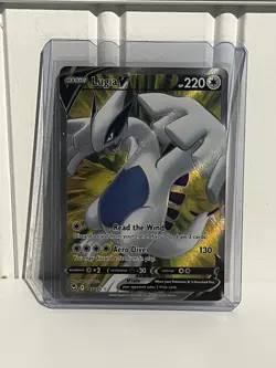 Pokemon Lugia v Silver Tempest TCG Full Art SWSH Holo Ultra Rare Card 185/195 - Image 1
