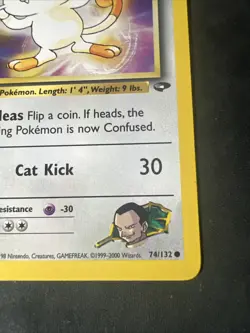Giovanni’s Meowth 74/132 Pokemon Card Gym Challenge WOTC Vintage NM - Image 3
