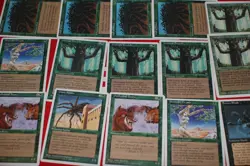 MTG 15x 4th edition playsets green magic card lot LP - Image 1