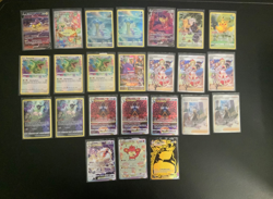 pokemon card lot 24 cards total crown zenith, lost origin, and vivid voltage - Image 1