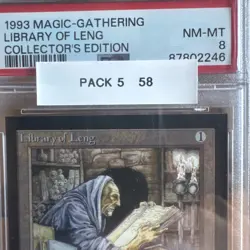 1993 MtG Library of Leng Magic: the Gathering CE PSA 8 WOTC Rare First Printing - Image 2