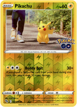 Pikachu 027/078 Reverse Holo Pokemon Go Pokemon TCG Card - Near Mint - Image 1