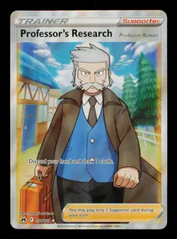 Pokemon Card Professor's Research Rowan 150/159 Crown Zenith Full Art FA 2023 - Image 1