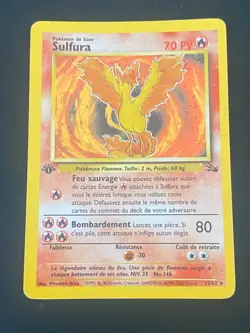 CARTE POKEMON SULFURA 12/62 EDITION 1 FR HOLO WIZARDS FOSSILE - PL - Image 1
