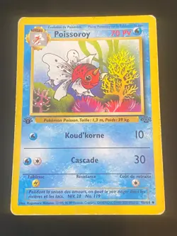 CARTE POKEMON POISSOROY 46/64 FR EDITION 1 PEU COMMUNE WIZARDS JUNGLE - BE - Image 1