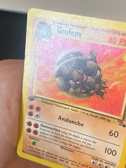 CARTE POKEMON GROLEM 36/62 EDITION 1 FR PEU COMMUNE WIZARDS FOSSILE - BE/TBE - Image 2