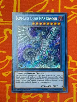 YUGIOH BLUE-EYES CHAOS MAX DRAGON SECRET RARE 1ST EDITION NM MVP1-ENS04 - Image 1