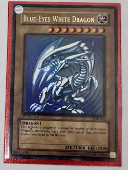Yu-Gi-Oh 2002 Blue Eyes White Dragon SDK 001 Vintage Ultra Rare 1st Edition Mint - Image 1