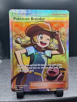 Pokemon Breeder 73/73 Pokemon Shining Legends Sun Moon Full Art Rare Card NM - Image 1