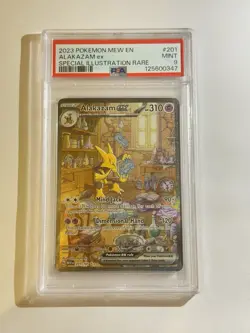 Pokemon Alakazam EX TCG Scarlet Violet-151 Holo Full Art Card 201/165 PSA 9 - Image 1