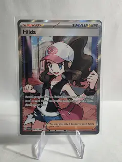 Pokemon TCG Hilda 164/086 Full Art Ultra Rare White Flare Holo Card NM Condition - Image 1