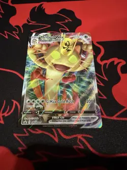 Pokemon TCG Sword & Shield Black Star Promo Holo Card Meowth VMAX SWSH005 - Image 1