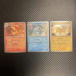Eeveelution Promo Cards X3 Flareon, Vaporeon and Jolteon - Image 1