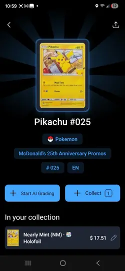 Pikachu 25/25 Holo Celebrations 25th Anniversary McDonald's Pokemon Card NM - Image 4