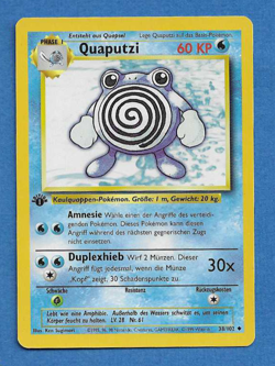 QUAPUTZI(Poliwhirl) UNPLAYED 1999 GERMAN POKEMON 1ST ED BASE SET CARD 38/102 - Image 1