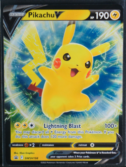 Pikachu V - Holo Promo #SWSH198 SWSH: Sword & Shield Promo Cards NM - Image 1