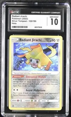 Pokemon TCG Radiant Jirachi Silver Tempest Holo Card 120/195 CGC 10 - Image 1