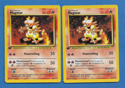 LOT OF 2 MAGMAR UNPLAYED 1999 GERMAN POKEMON 1ST ED BASE SET CARDS 36/102 - Image 1