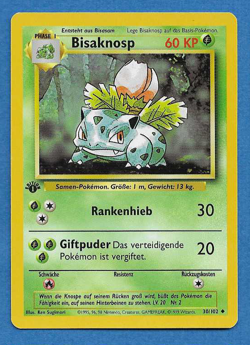 BISAKNOSP(Ivysaur) UNPLAYED 1999 GERMAN POKEMON 1ST ED BASE SET CARD 30/102 - Image 1