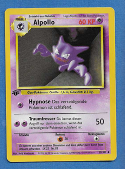 ALPOLLO(Haunter) UNPLAYED 1999 GERMAN POKEMON 1ST ED BASE SET CARD 29/102 - Image 1