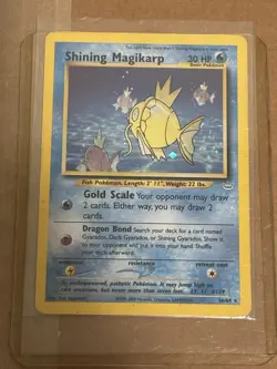 Shining Magikarp 66/64 Neo Revelation Holo Pokemon Card 2000 Poor Damaged - Image 1