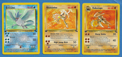 LOT OF 3 DIFF 1999 POKEMON FOSSIL 1ST EDITION RARE CARDS #17, 22 & 24 - Image 1