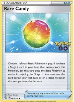 Pokemon Card 069/078 RARE CANDY - POKEMON GO - UNCOMMON - NM - Image 1