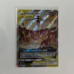 Pokemon Espeon & Deoxys GX TAG TEAM Promo Holo SM240 260 HP Basic Card - Image 1