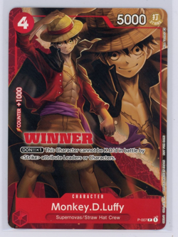 2022 One Piece Monkey D. Luffy P-007 Tournament Winner Promo Card Near Mint Read - Image 1