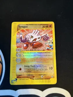 Tyrogue 63/147 Aquapolis 2002 Reverse Holo Pokemon Card DMG - Image 1