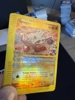Tyrogue 63/147 Aquapolis 2002 Reverse Holo Pokemon Card DMG - Image 3