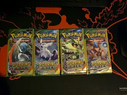 Pokemon XY Roaring Skies 3 Card Mini Booster Packs Complete Art Set Lot of 4 - Image 1