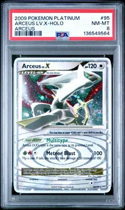 2009 POKEMON CARD PLATINUM ARCEUS #95 ARCEUS LV.X-HOLO PSA 8 NM MINT NEW CERT! - Image 1