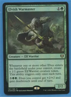 MTG: Planeswalker Stamp: Kaldheim: Elvish Warmaster: FOIL - Image 1