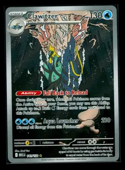 2025 Near Mint Pokemon Clawitzer 141/132 IR Mega Evolution Illustration Rare NM - Image 1