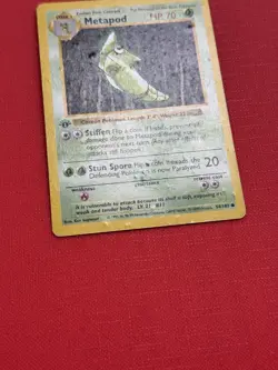 1st Edition Metapod 054/102 Pokemon Base Set (Shadowless) (Damaged) - Image 3