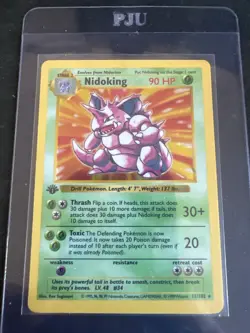 1999 Pokemon Base Set Nidoking 1st Edition Holo 11/102 Rare WotC LP - Image 1