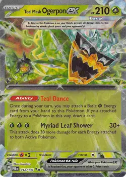 Teal Mask Ogerpon ex 012/131 Prismatic Evolutions Pokemon Reverse Holo NM - Image 1