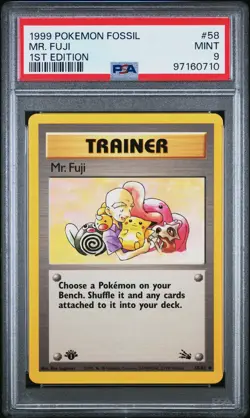 1999 POKEMON FOSSIL 1ST ED #58 MR. FUJI PSA 9 - Image 1