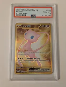 2023 POKEMON MEW EN-151 HYPER RARE #205 MEW EX PSA 10 GEM MINT - Image 1