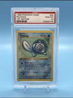 Poliwag 1999 Pokemon First Edition 1st Shadowless Base Set 59 Gem Mint PSA 10 - Image 1
