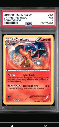 2012 Pokemon Charizard #20 Holo Boundaries Crossed Black And White PSA 7 - Image 1