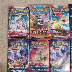 17 Pokemon S&V Booster Pack Lot: Obsidian, Temporal, Prismatic, Destined Rivals+ - Image 2