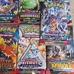 17 Pokemon S&V Booster Pack Lot: Obsidian, Temporal, Prismatic, Destined Rivals+ - Image 5
