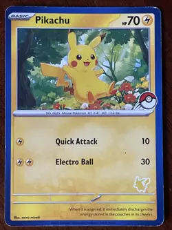 Pokemon Pikachu TCG Blue Border My First Battle Exclusive Stamp Promo - Image 1