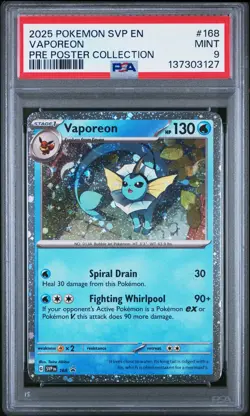 2025 POKEMON SVP EN-SV BLACK STAR PROMO #168 VAPOREON PSA 9 - Image 1
